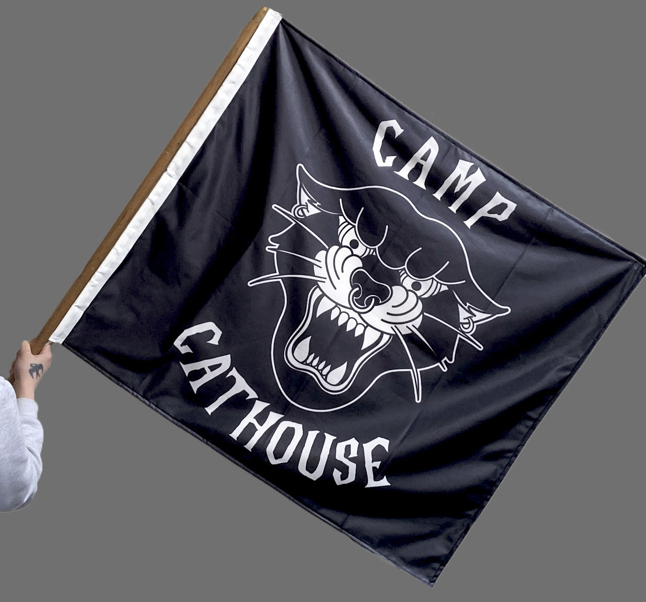 Camp Cathouse Flag (Black)