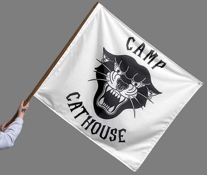 Camp Cathouse Flag (White)